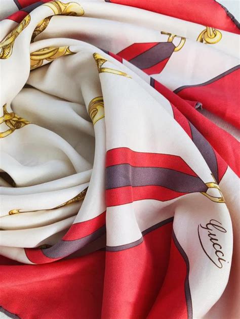 red white and green gucci scarf|Gucci silk bandana.